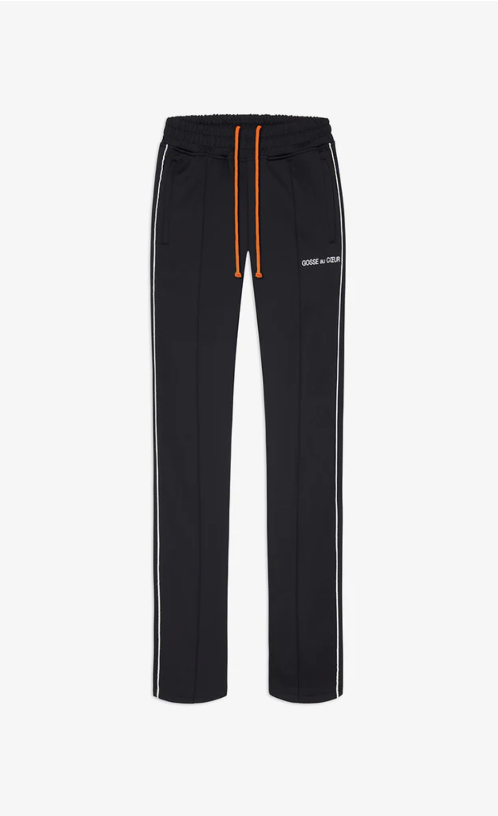 BLACK PIPING TRACK PANTS